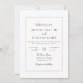 Eenvoudig modern ellegant Blush Border Wedding Kaart (Voorkant)