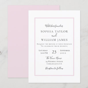 Eenvoudig modern ellegant Blush Border Wedding Kaart