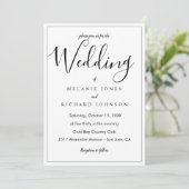 Eenvoudig modern ellegant kalligrafiekscript bruil kaart (Staand voorkant)