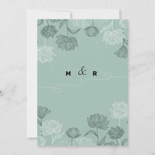 Eenvoudig modern ellegant kalligrafiekscript bruil kaart (Achterkant)