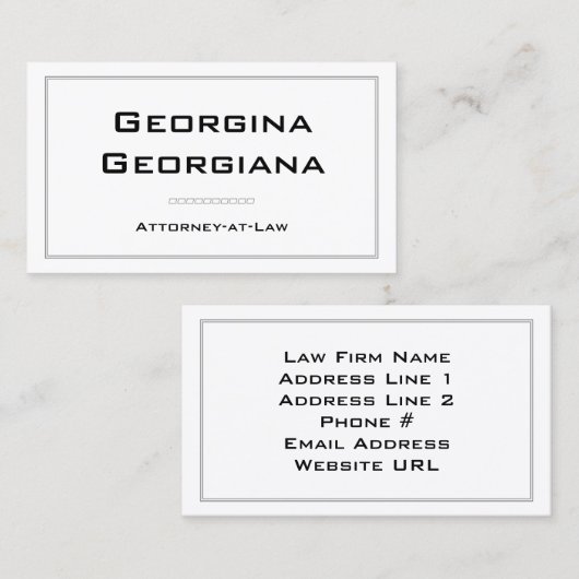 Eenvoudig, modern en elegant met lijngrens visitekaartje (Voorkant / Achterkant)