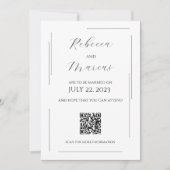 Eenvoudig, modern en elegant met QR-code | Weddens Kaart (Voorkant)