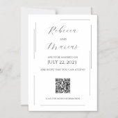 Eenvoudig, modern en elegant met QR-code | Weddens Magnetische Uitnodiging (Voorkant)