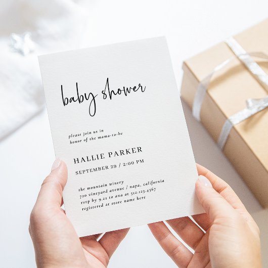 Eenvoudig Modern en Minimalistisch | BABY SHOWER Kaart