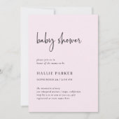 Eenvoudig Modern en Minimalistisch | Blush-Baby sh Kaart (Voorkant)