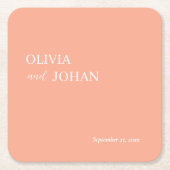 Eenvoudig modern en minimalistisch | bruidspek kartonnen onderzetters (Voorkant)