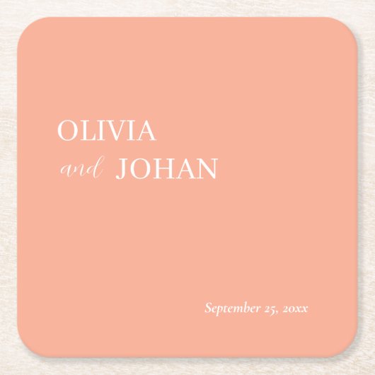 Eenvoudig modern en minimalistisch | bruidspek kartonnen onderzetters (Voorkant)