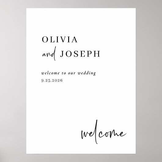 Eenvoudig Modern en Minimalistisch | Bruiloft Welk Poster (Voorkant)