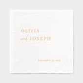 Eenvoudig modern en minimalistisch | bruiloftsgoud folie servetten (Voorkant)