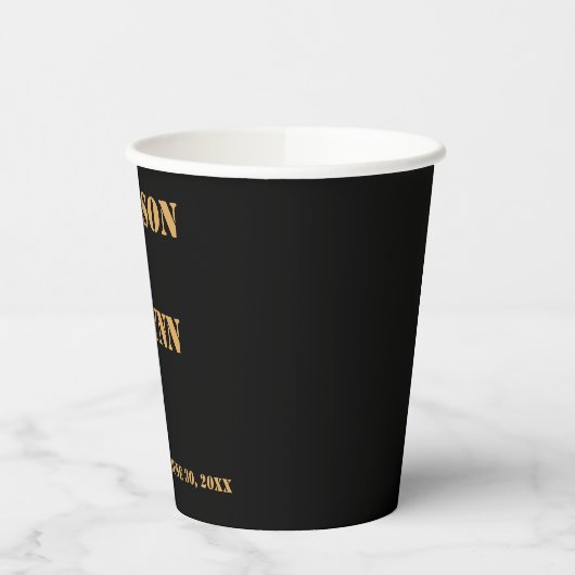 Eenvoudig Modern en Minimalistisch | Donkerzwarte  Papieren Bekers (Links)