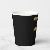 Eenvoudig Modern en Minimalistisch | Donkerzwarte  Papieren Bekers (Rechts)