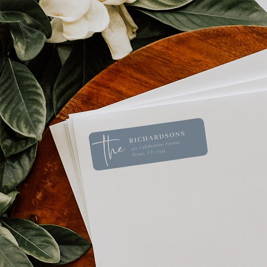 Eenvoudig modern en minimalistisch | Dusty Blue Etiket