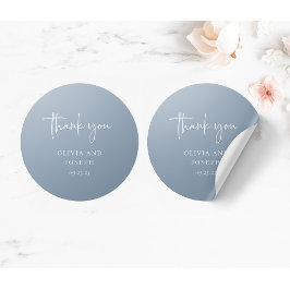 Eenvoudig modern en minimalistisch | Dusty Blue We Ronde Sticker