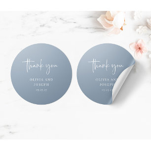 Eenvoudig modern en minimalistisch Dusty Blue We Ronde Sticker