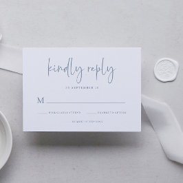 Eenvoudig modern en minimalistisch | Dusty Blue We RSVP Kaartje