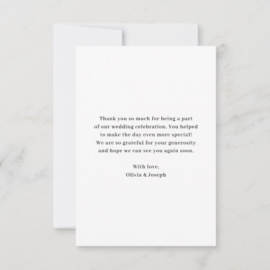 Eenvoudig modern en minimalistisch | Fotobruiloft Bedankkaart (Achterkant)