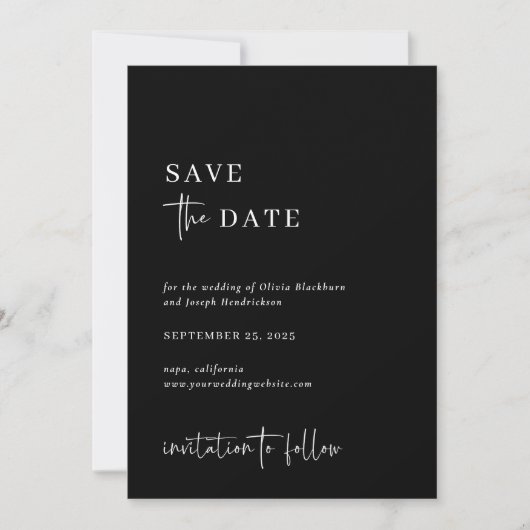 Eenvoudig modern en minimalistisch | Fotobruiloft Save The Date (Voorkant)