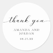 Eenvoudig modern en minimalistisch huwelijk ronde sticker (Voorkant)
