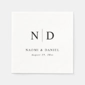 Eenvoudig modern en minimalistisch huwelijk servet (Voorkant)