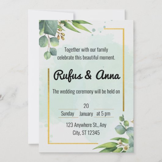 Eenvoudig modern en minimalistisch kaart (Voorkant)