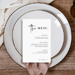 Eenvoudig modern en minimalistisch | Menu Weddensc<br><div class="desc">Dit elegante,  zwarte en witte huwelijksdiner is eenvoudig en minimalistisch maar zeer stijlvol vanwege het moderne handgeschreven script en de schone lay-out.</div>