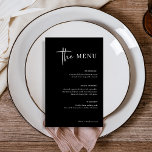 Eenvoudig modern en minimalistisch | Menu Zwart hu<br><div class="desc">Dit elegante,  zwarte huwelijksdinermenu is eenvoudig en minimalistisch maar zeer stijlvol toe te schrijven aan het witte moderne handgeschreven manuscript en de schone lay-out.</div>