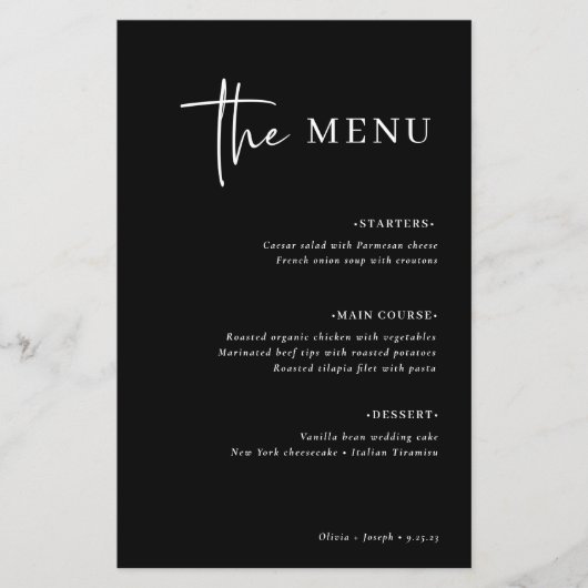 Eenvoudig modern en minimalistisch | Menu Zwart hu (Voorkant)