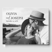 Eenvoudig modern en minimalistisch met foto bruilo gastenboek (Voorkant)