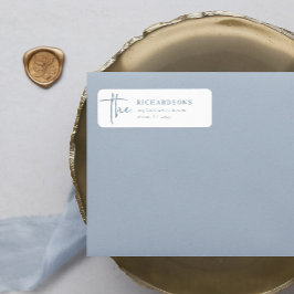 Eenvoudig modern en minimalistisch mosterd blauw e etiket