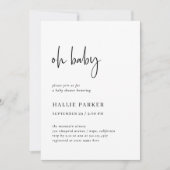 Eenvoudig modern en minimalistisch | Oh Baby showe Kaart (Voorkant)