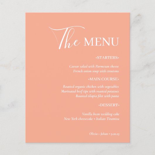 Eenvoudig modern en minimalistisch | Peach Wedding Flyer (Voorkant)