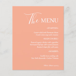 Eenvoudig modern en minimalistisch | Peach Wedding Flyer