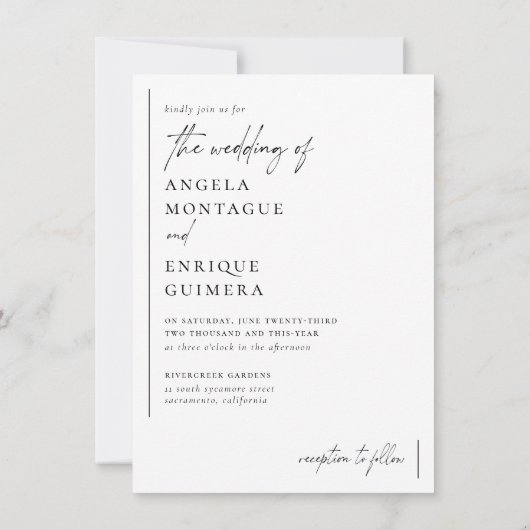 Eenvoudig modern en minimalistisch Romantisch foto Kaart (Achterkant)