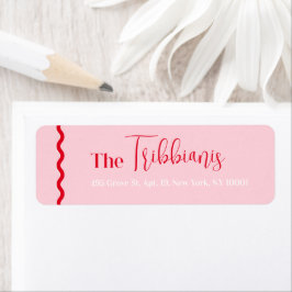 Eenvoudig modern en minimalistisch roze label