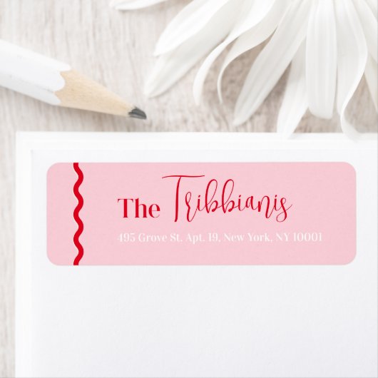 Eenvoudig modern en minimalistisch roze label (Insitu)