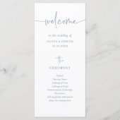 Eenvoudig Modern en Minimalistisch Stoffig Blauw | Programmakaart (Voorkant)