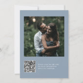 Eenvoudig Modern en Minimalistisch Stoffig Blauw | Save The Date (Achterkant)