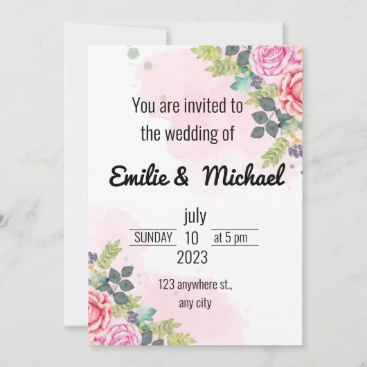 Eenvoudig modern en minimalistisch | Uitnodiging t (Voorkant)