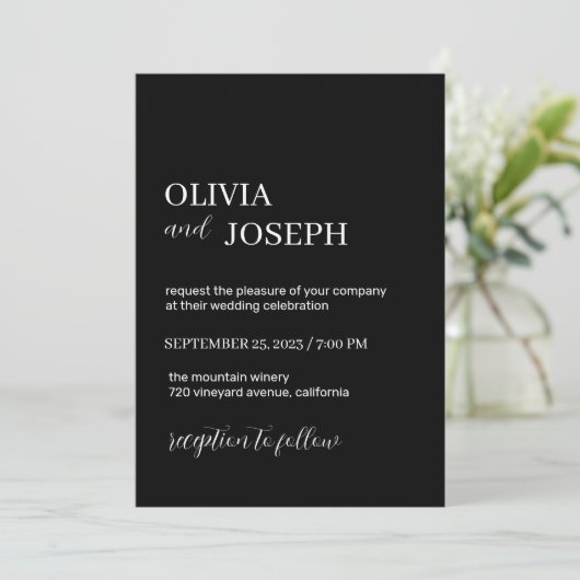 Eenvoudig modern en minimalistisch | Uitnodiging t (Staand voorkant)