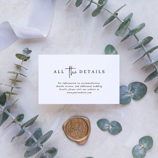 Eenvoudig modern en minimalistisch | Weddengegeven Informatiekaartje