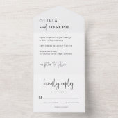 Eenvoudig modern en minimalistisch | Weddenschap All In One Uitnodiging (Binnen)