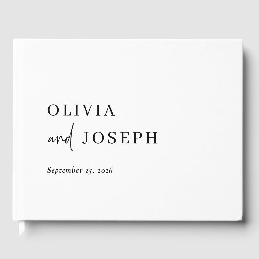 Eenvoudig modern en minimalistisch | Weddenschap Gastenboek (Voorkant)