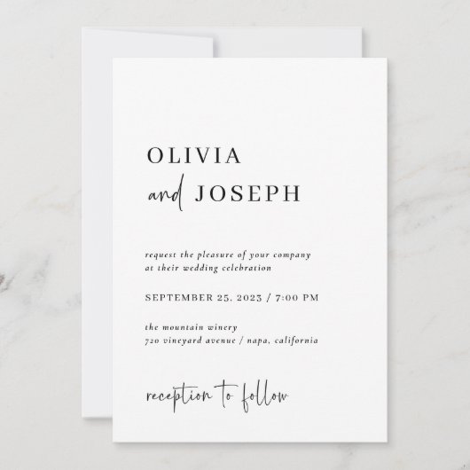 Eenvoudig modern en minimalistisch | Weddenschap Kaart (Voorkant)