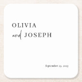 Eenvoudig modern en minimalistisch | Weddenschap Kartonnen Onderzetters (Voorkant)