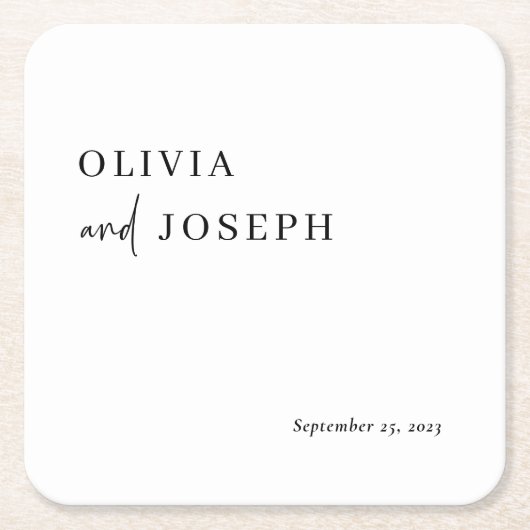Eenvoudig modern en minimalistisch | Weddenschap Kartonnen Onderzetters (Voorkant)