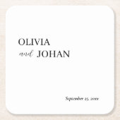 Eenvoudig modern en minimalistisch | Weddenschap Kartonnen Onderzetters (Voorkant)