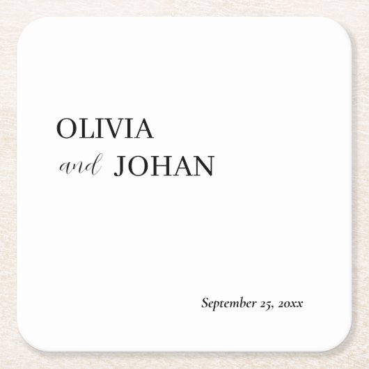 Eenvoudig modern en minimalistisch | Weddenschap Kartonnen Onderzetters (Voorkant)