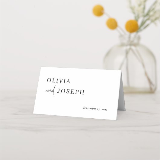 Eenvoudig modern en minimalistisch | Weddenschap Plaatskaartje (Achterkant)