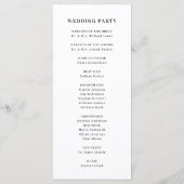 Eenvoudig modern en minimalistisch | Weddenschap Programmakaart (Achterkant)