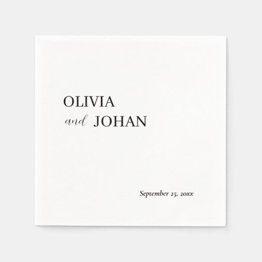 Eenvoudig modern en minimalistisch | Weddenschap Servet (Voorkant)